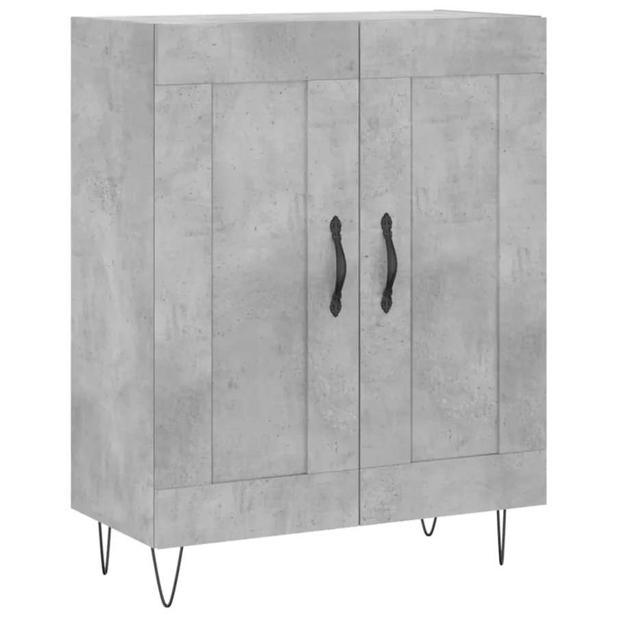 Buffet gris béton 69,5x34x90 cm bois d'ingénierie - 2