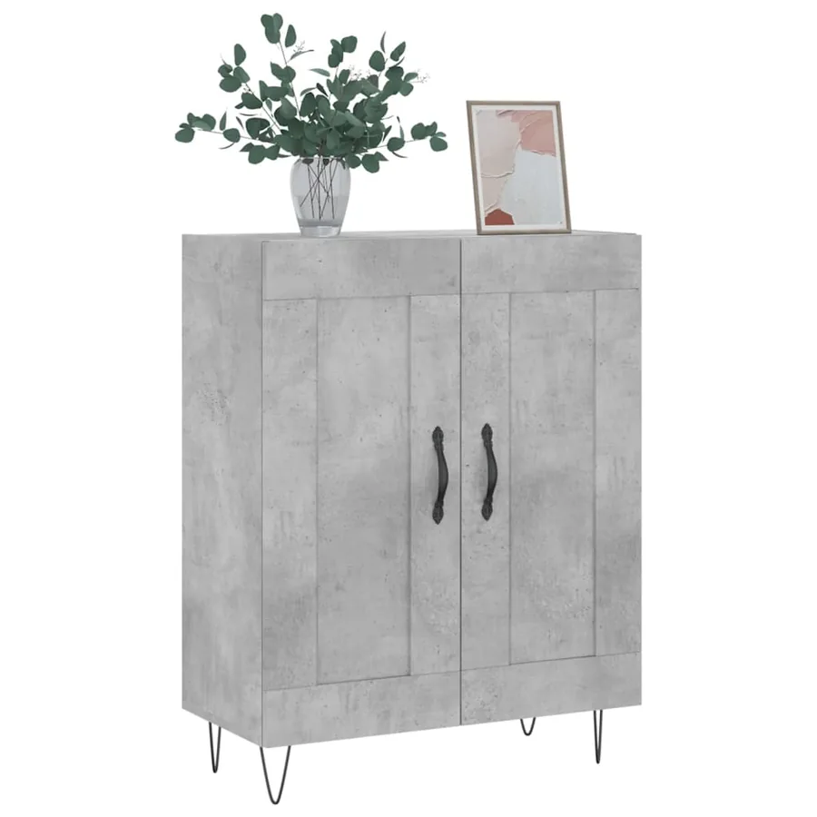 Buffet gris béton 69,5x34x90 cm bois d'ingénierie - 3