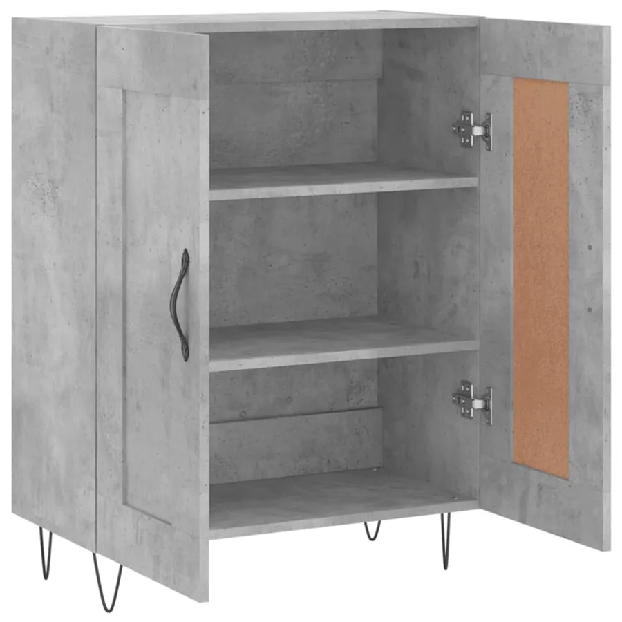 Buffet gris béton 69,5x34x90 cm bois d'ingénierie - 6