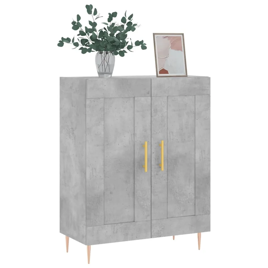 Buffet gris béton 69,5x34x90 cm bois d'ingénierie - 3