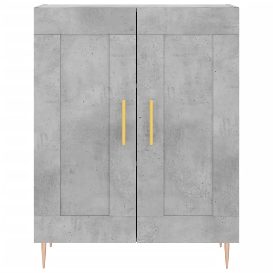 Buffet gris béton 69,5x34x90 cm bois d'ingénierie - 5
