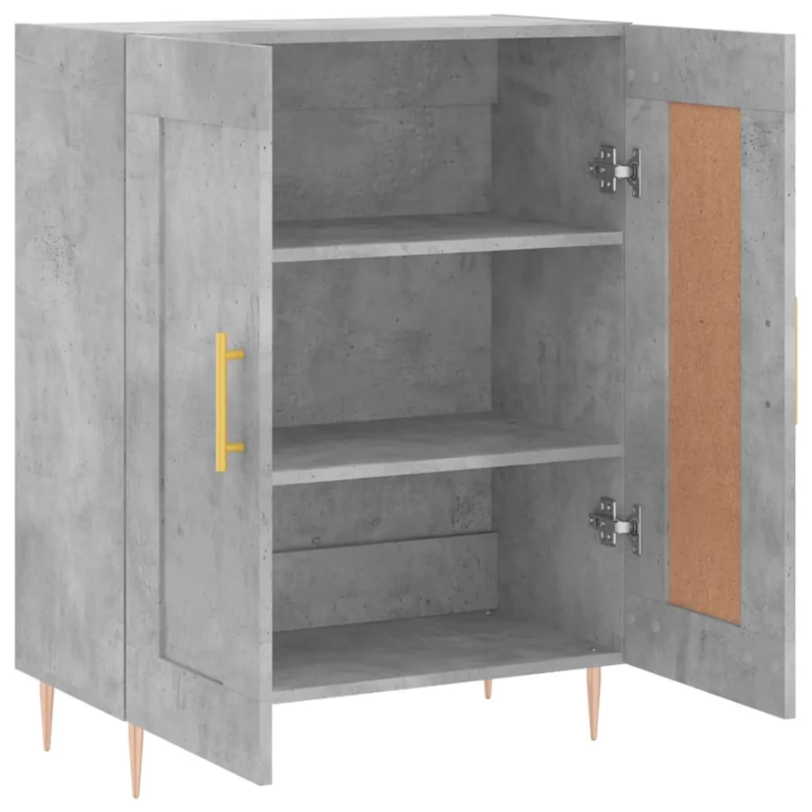 Buffet gris béton 69,5x34x90 cm bois d'ingénierie - 6