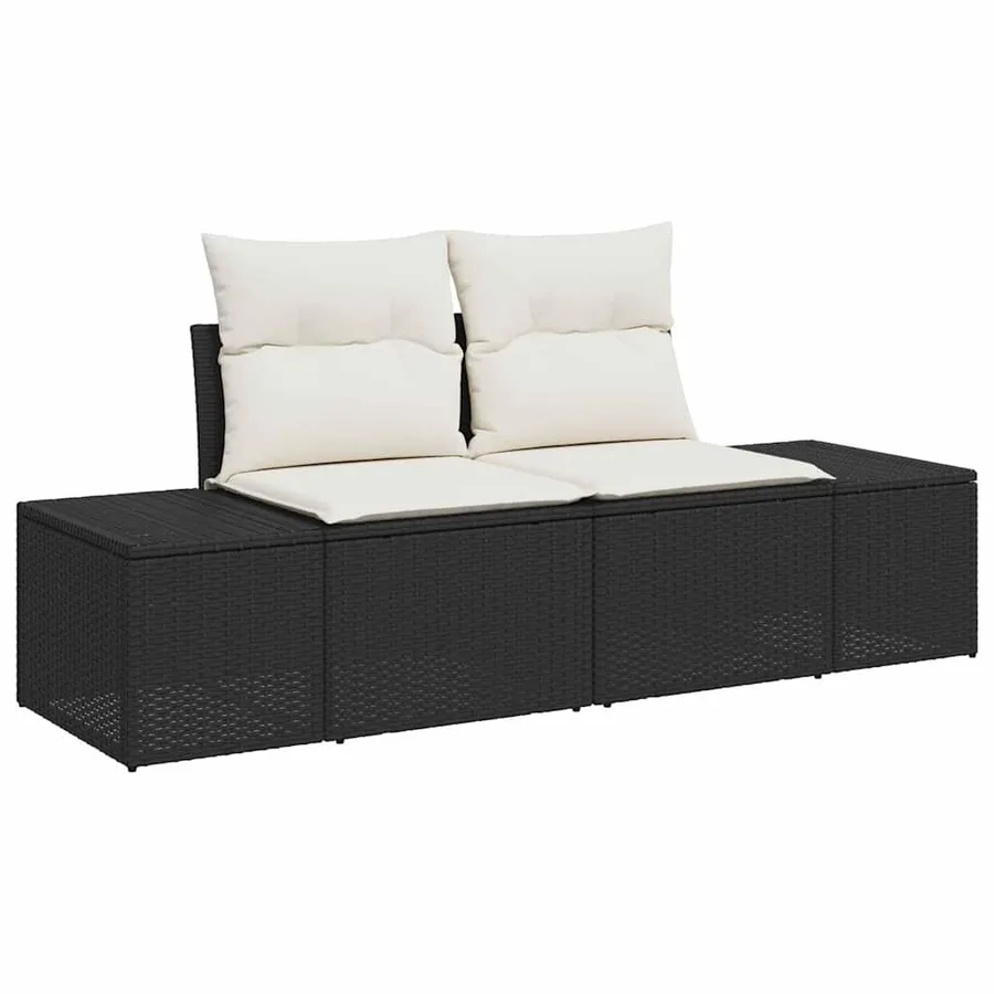 Ensemble de canapé de jardin 7 pc Noir et Crème - 4