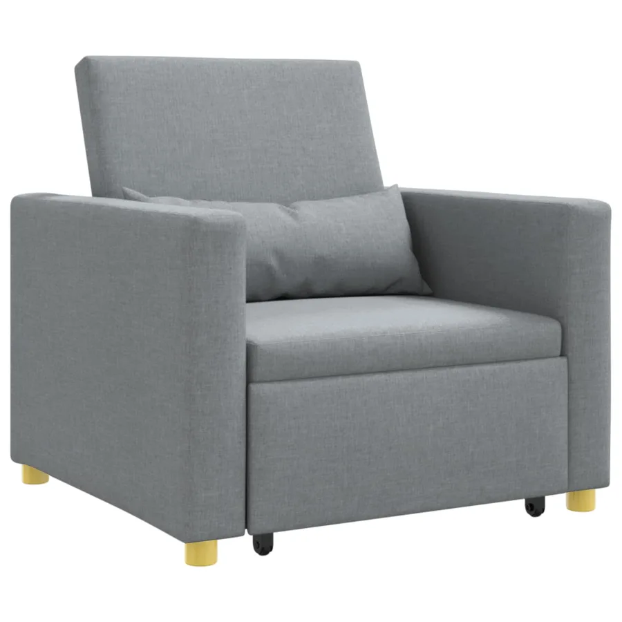 Canapé-lit escamotable simple Gris clair 90 x 165 x 87 cm tissu - 2