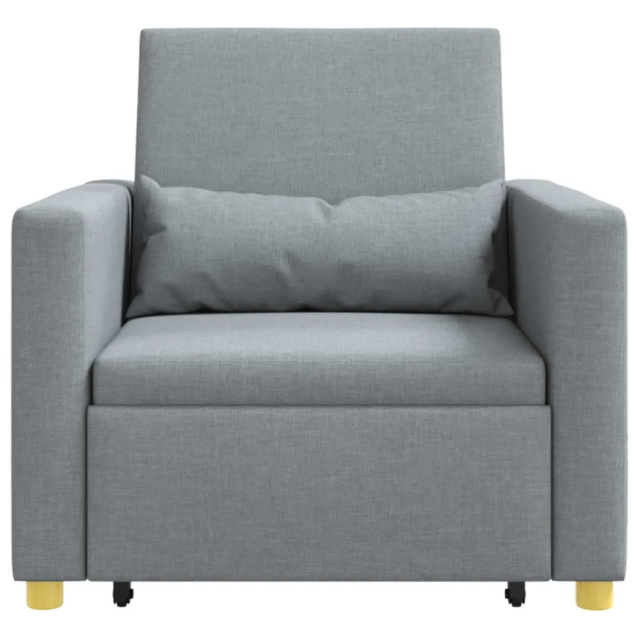 Canapé-lit escamotable simple Gris clair 90 x 165 x 87 cm tissu - 5