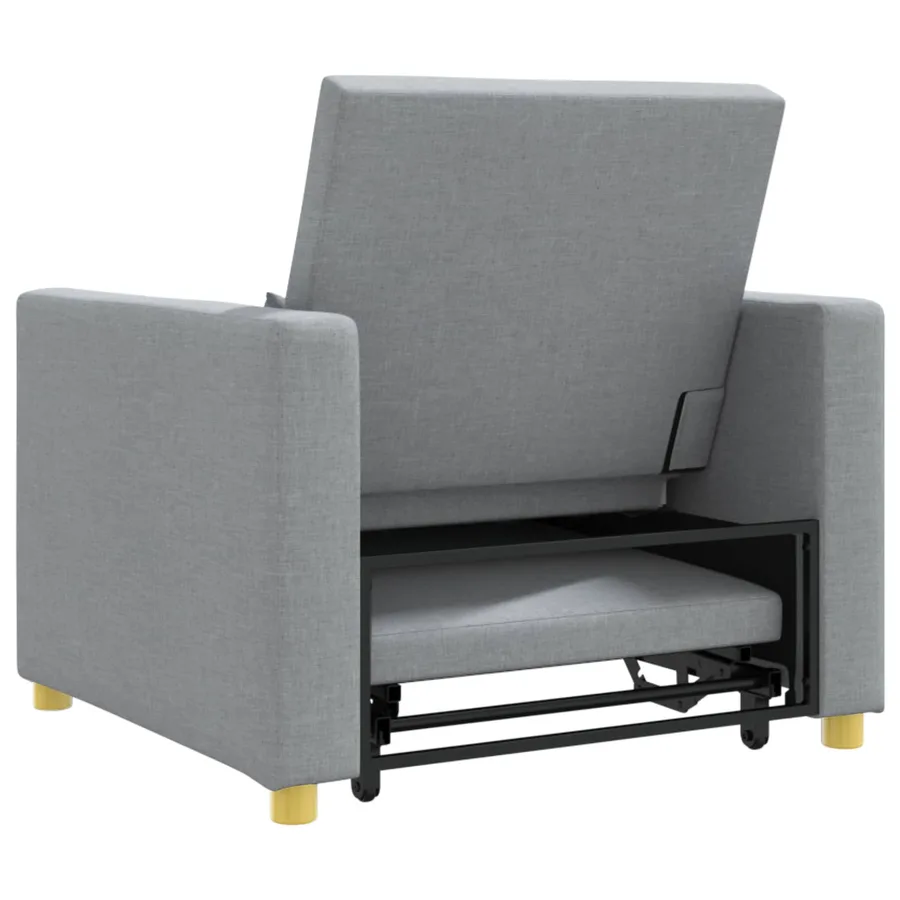 Canapé-lit escamotable simple Gris clair 90 x 165 x 87 cm tissu - 7