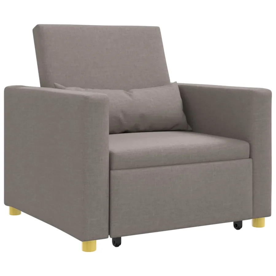 Canapé-lit escamotable simple Taupe 90 x 165 x 87 cm tissu - 2
