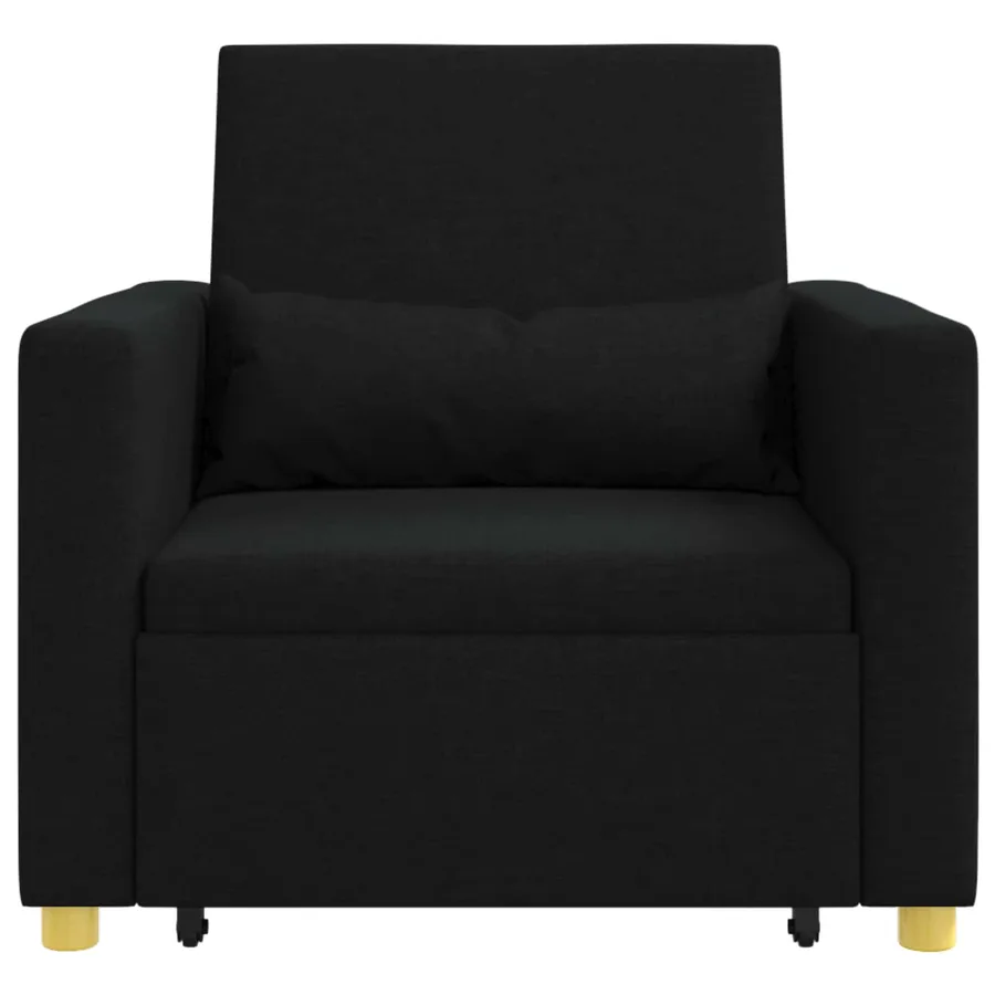 Canapé-lit escamotable simple Noir 90 x 165 x 87 cm tissu - 5