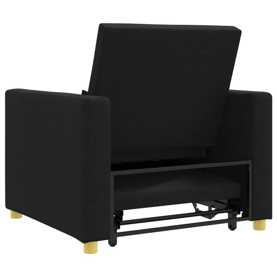 Canapé-lit escamotable simple Noir 90 x 165 x 87 cm tissu - 7