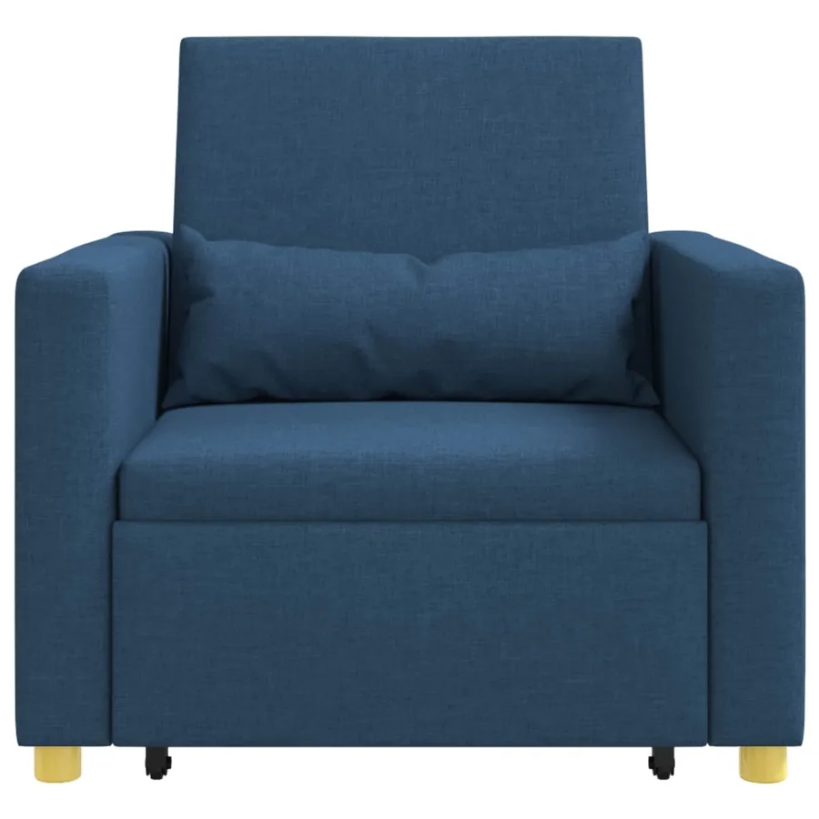 Canapé-lit escamotable simple Bleu 90 x 165 x 87 cm tissu - 5