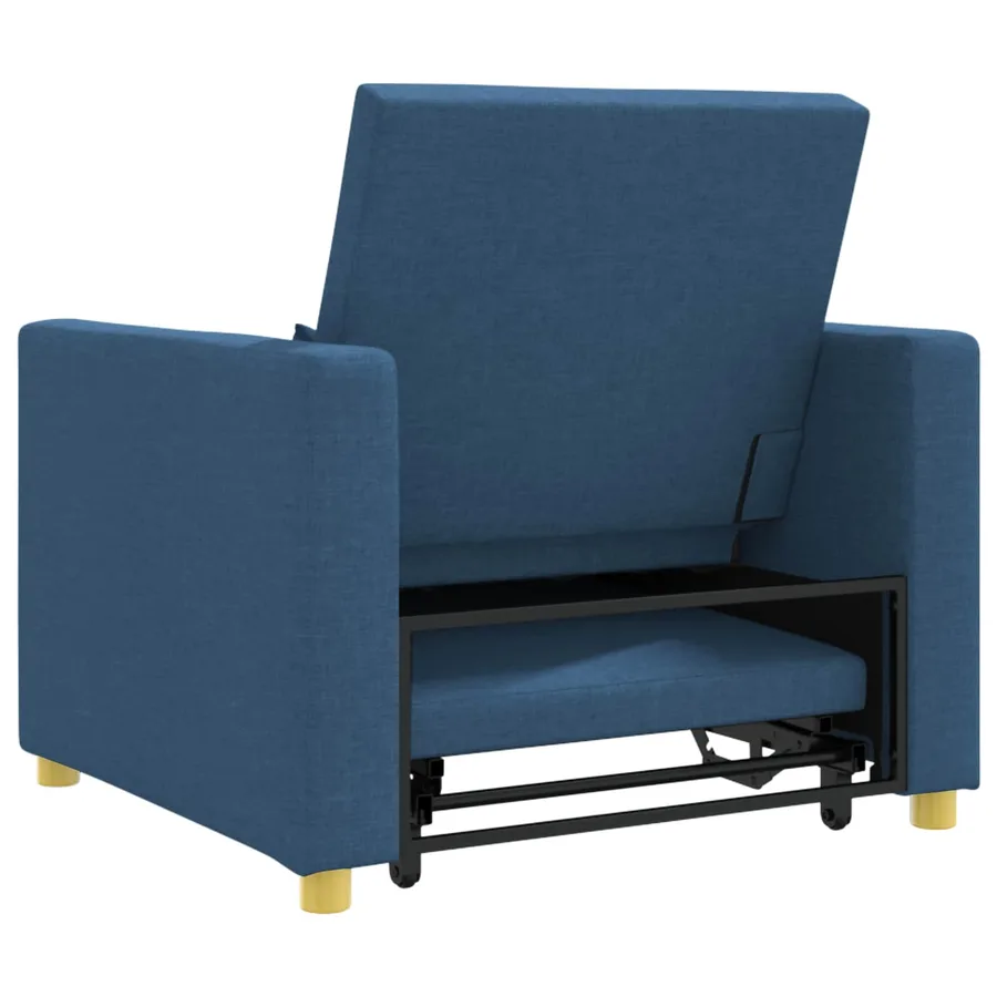 Canapé-lit escamotable simple Bleu 90 x 165 x 87 cm tissu - 7