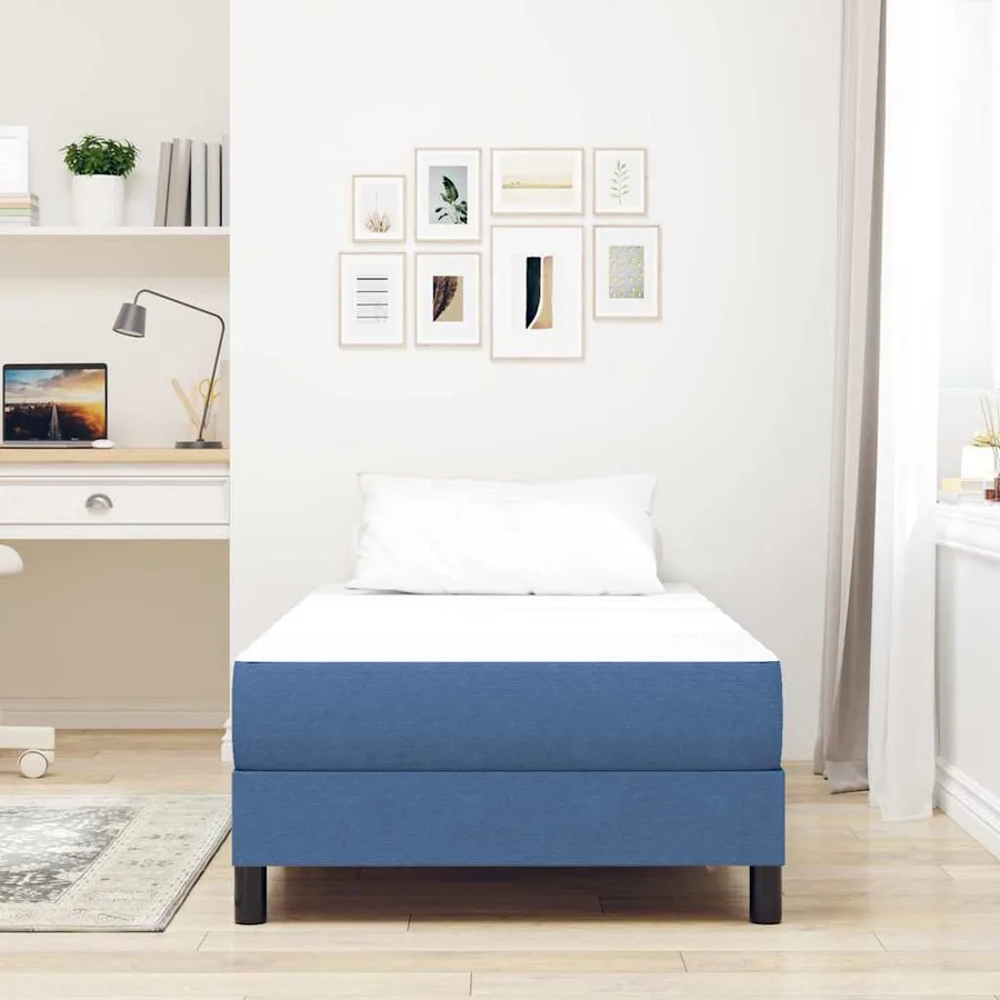 Matelas de Lit avec matelas Bleu 80 x 200 cm tissu - 3