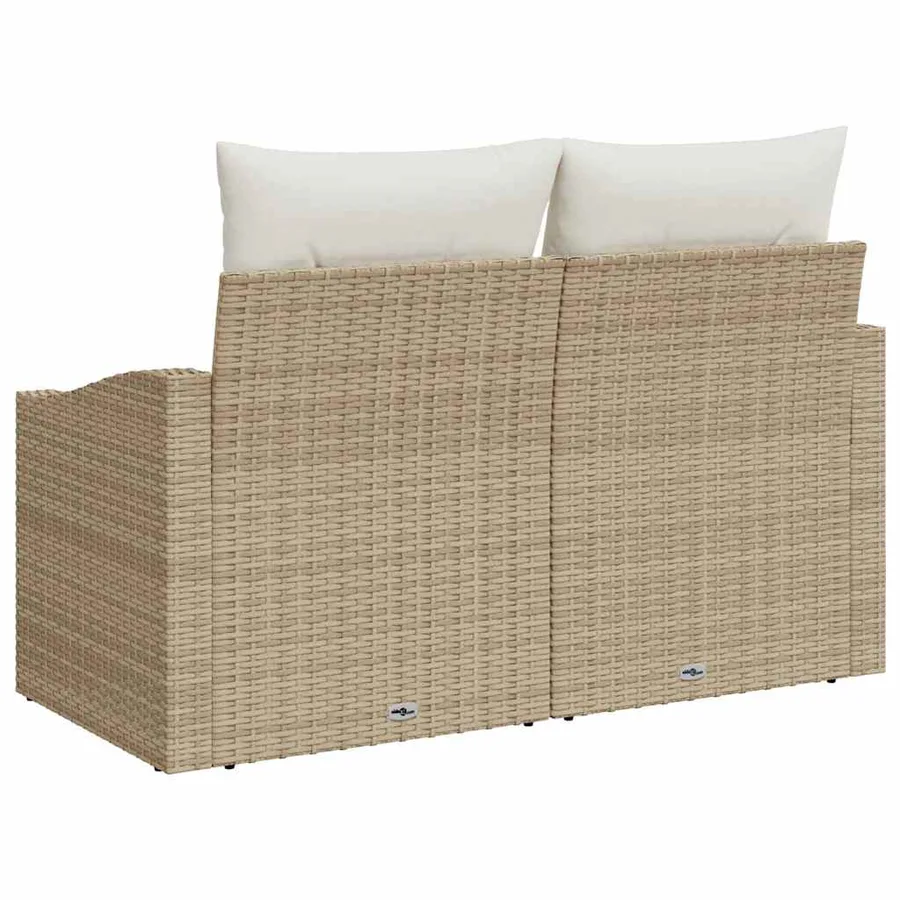 Canapé de jardin avec coussin 123 x 62 x 69 cm polyrotin - 4