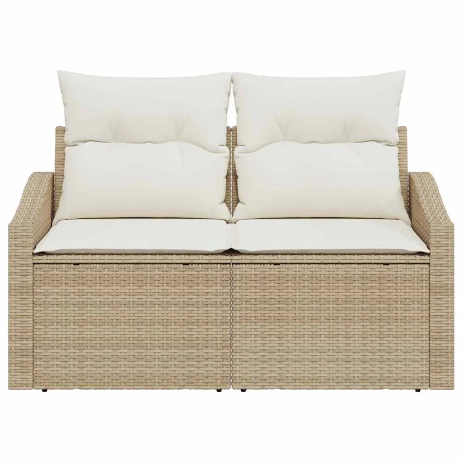 Canapé de jardin avec coussin 123 x 62 x 69 cm polyrotin - 5