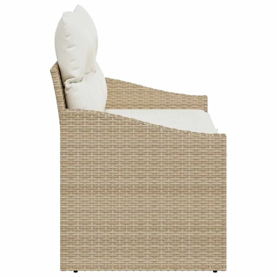 Canapé de jardin avec coussin 123 x 62 x 69 cm polyrotin - 6