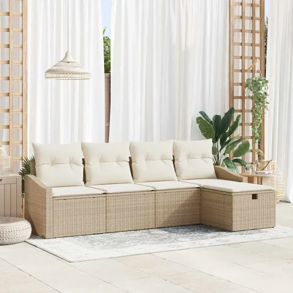 Ensemble de Canapés avec coussin 6 pcs polyrotin