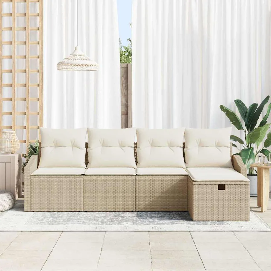 Ensemble de Canapés avec coussin 6 pcs polyrotin - 3