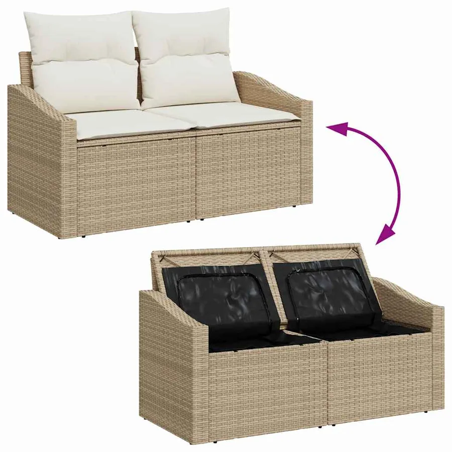 Ensemble de Canapés avec coussin 6 pcs polyrotin - 9