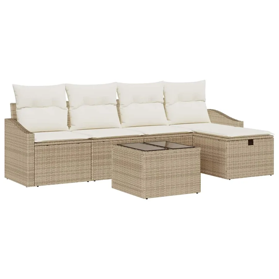 Ensemble de Canapés avec coussin 5 pcs polyrotin - 2