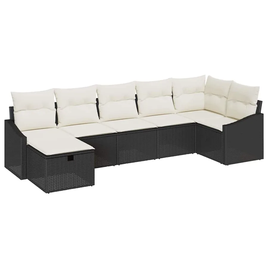 Ensemble de Canapés avec coussin 7 pcs polyrotin - 2