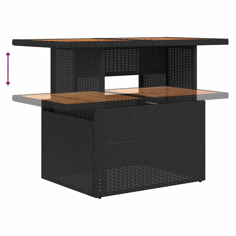Ensemble de canapé de jardin 6 pcs Noir polyrotin - 13