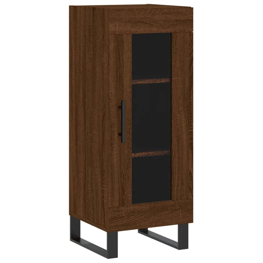 Buffet Chêne marron 34,5x34x90 cm Bois d'ingénierie - 2