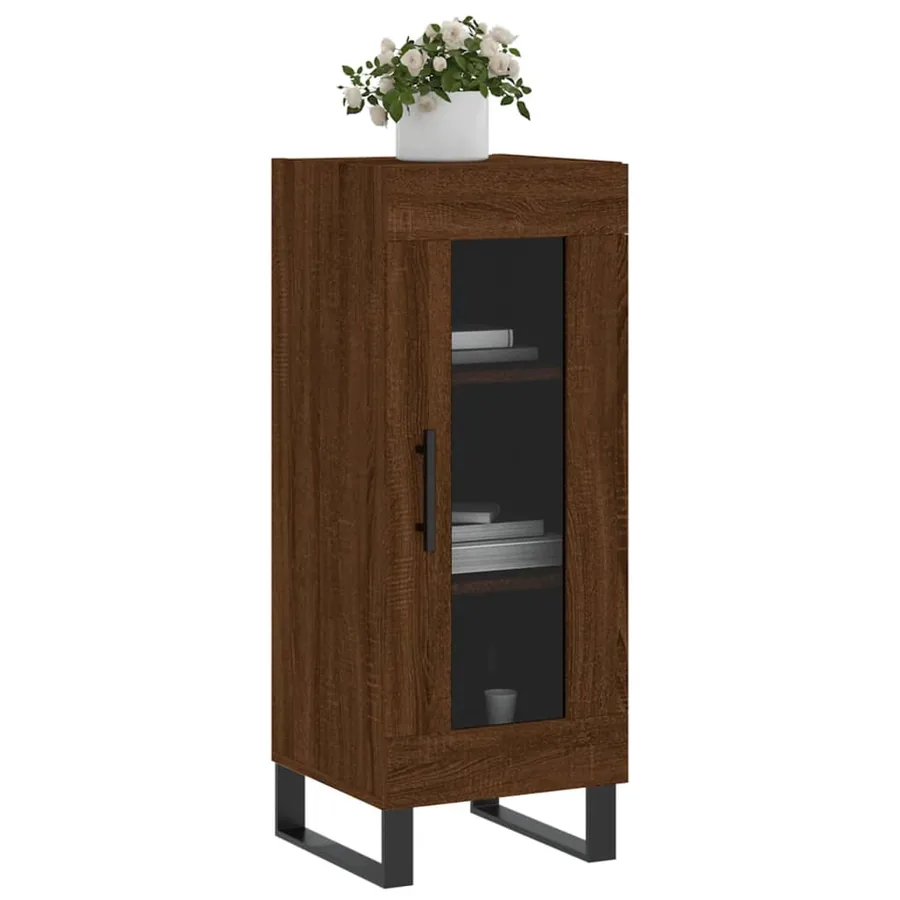 Buffet Chêne marron 34,5x34x90 cm Bois d'ingénierie - 3