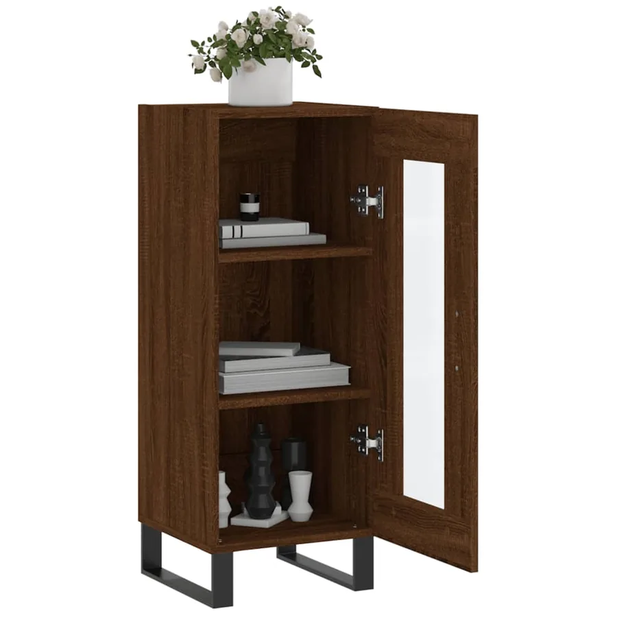Buffet Chêne marron 34,5x34x90 cm Bois d'ingénierie - 4