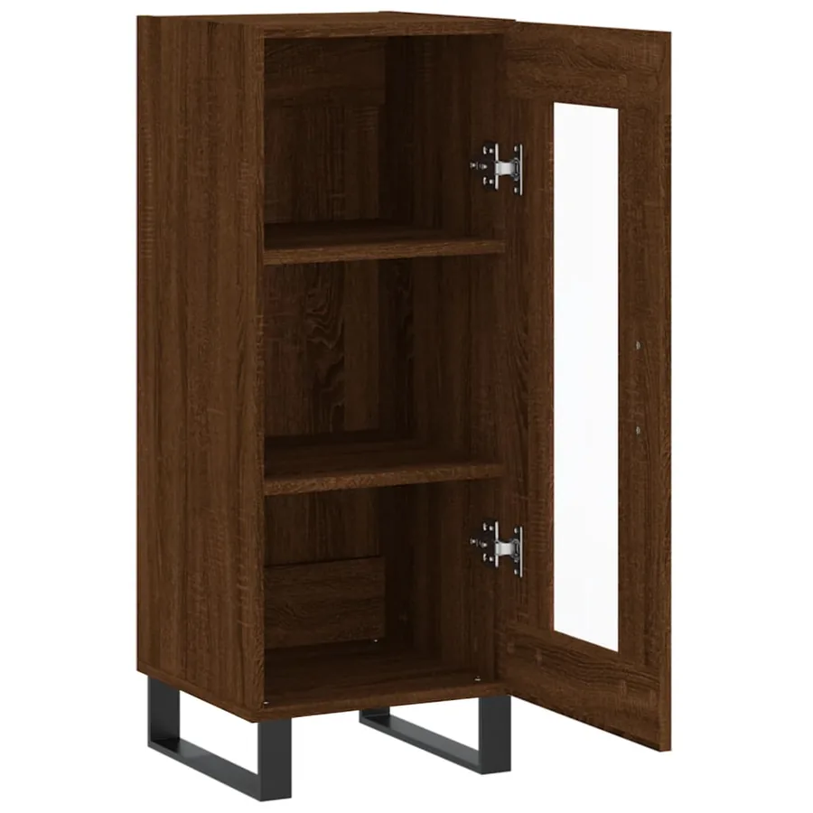 Buffet Chêne marron 34,5x34x90 cm Bois d'ingénierie - 6