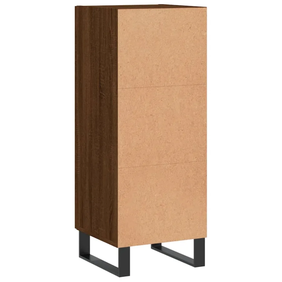 Buffet Chêne marron 34,5x34x90 cm Bois d'ingénierie - 8