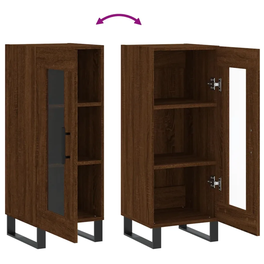 Buffet Chêne marron 34,5x34x90 cm Bois d'ingénierie - 9