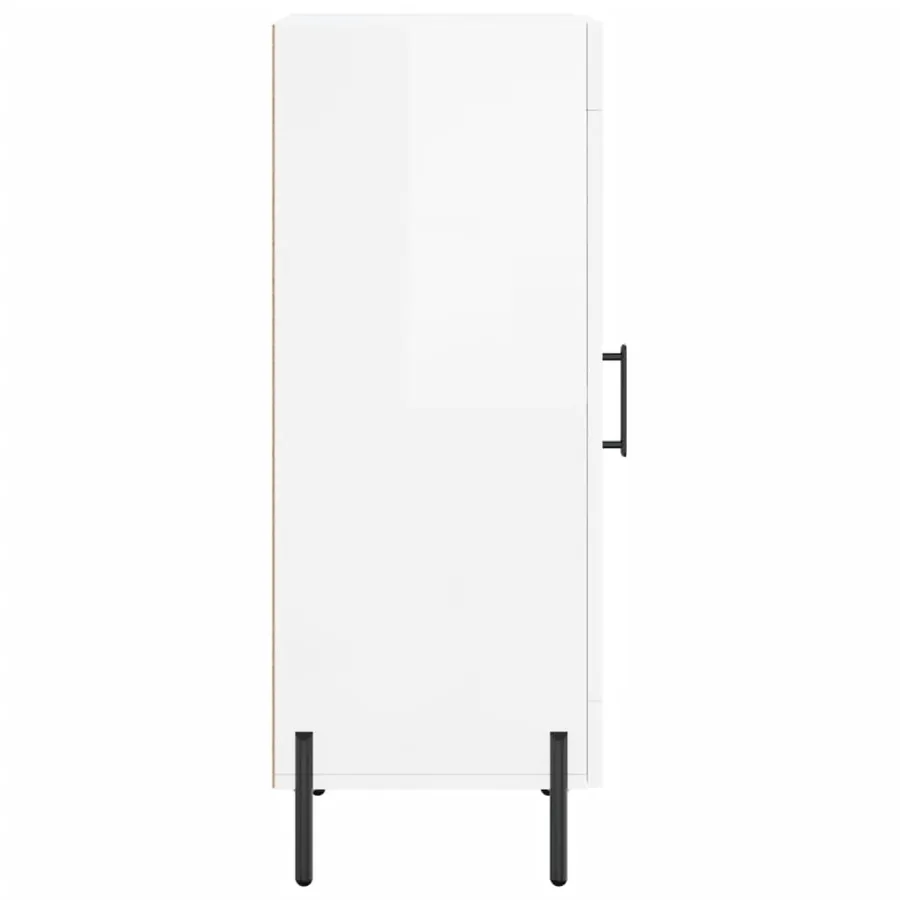 Buffet Blanc brillant 34,5x34x90 cm Bois d'ingénierie - 7