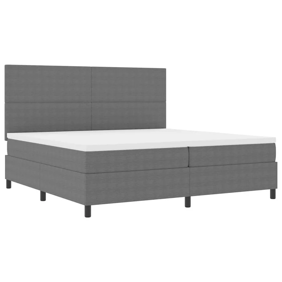 Lit à ressort LED Gris clair et blanc 200 x 200 cm - 2