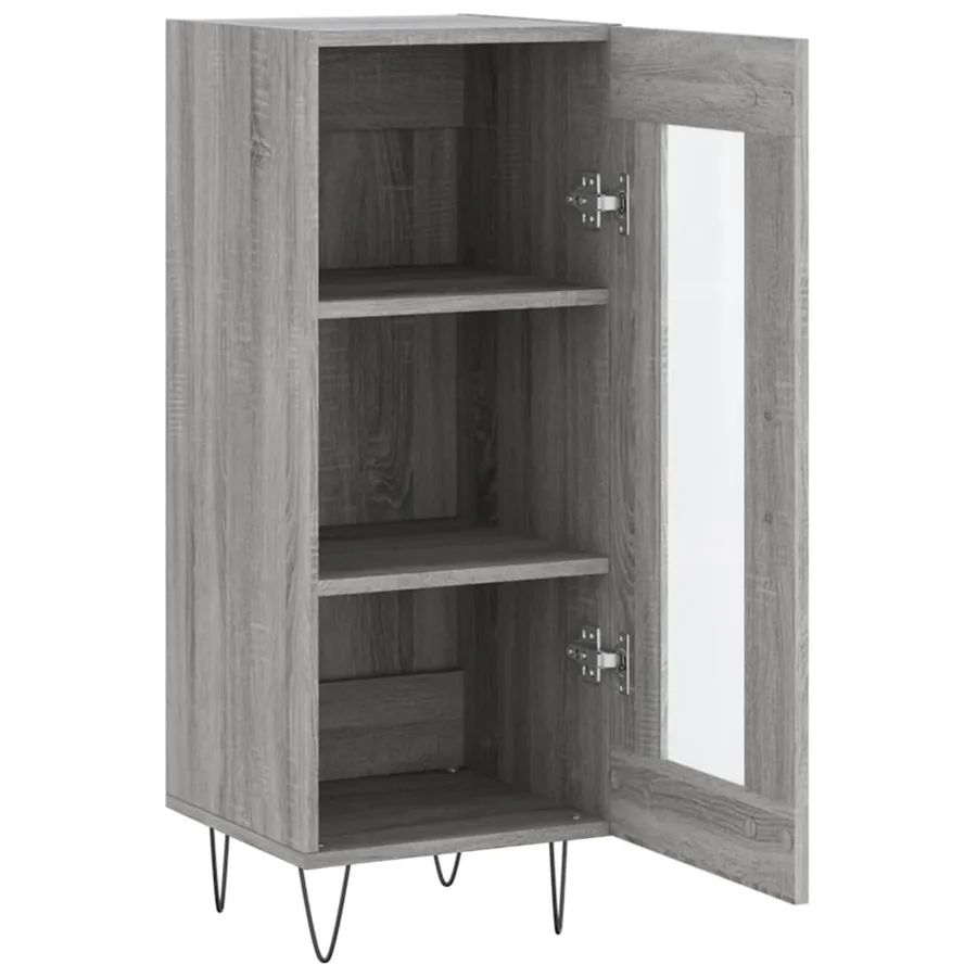 Buffet Sonoma gris 34,5x34x90 cm Bois d'ingénierie - 6