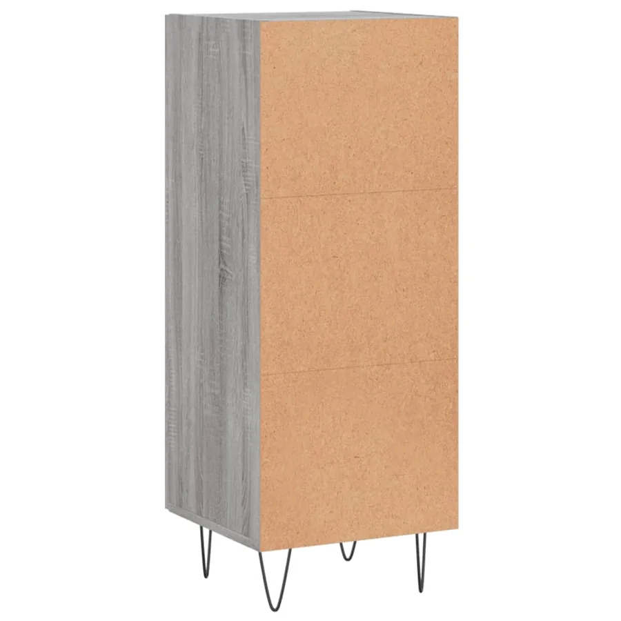 Buffet Sonoma gris 34,5x34x90 cm Bois d'ingénierie - 8