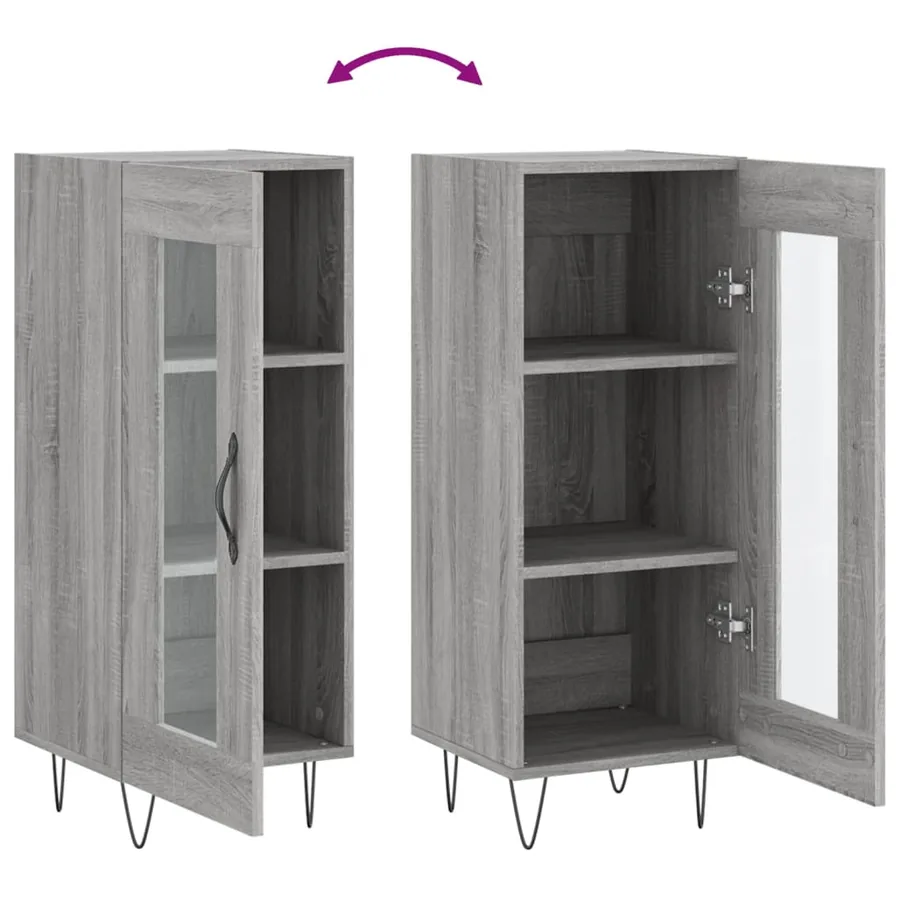 Buffet Sonoma gris 34,5x34x90 cm Bois d'ingénierie - 9