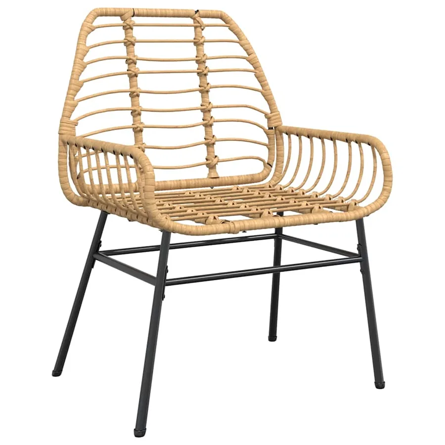 Ensemble à manger jardin 5pcs marron poly rotin verre - 4