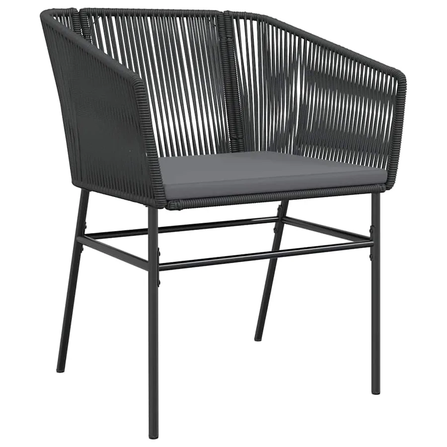 Ensemble à manger de jardin et coussins 5 pcs noir rotin verre - 4