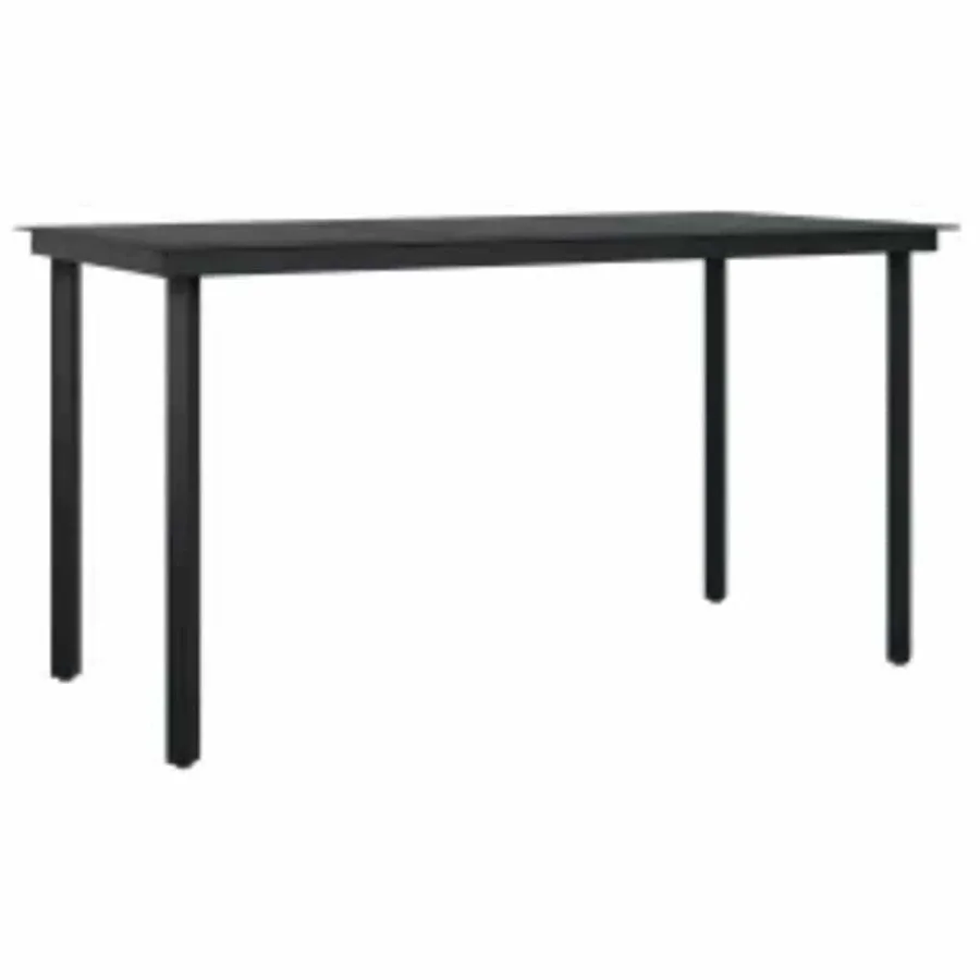 Ensemble à manger de jardin et coussins 5 pcs noir rotin verre - 5