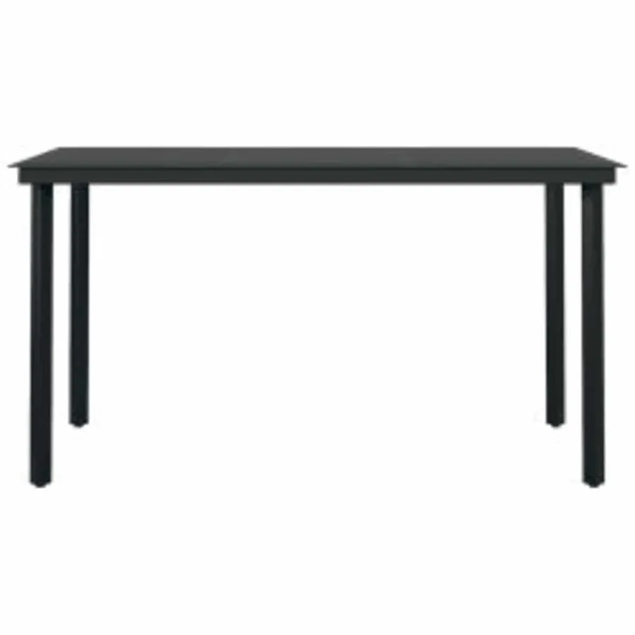 Ensemble à manger de jardin et coussins 5 pcs noir rotin verre - 6