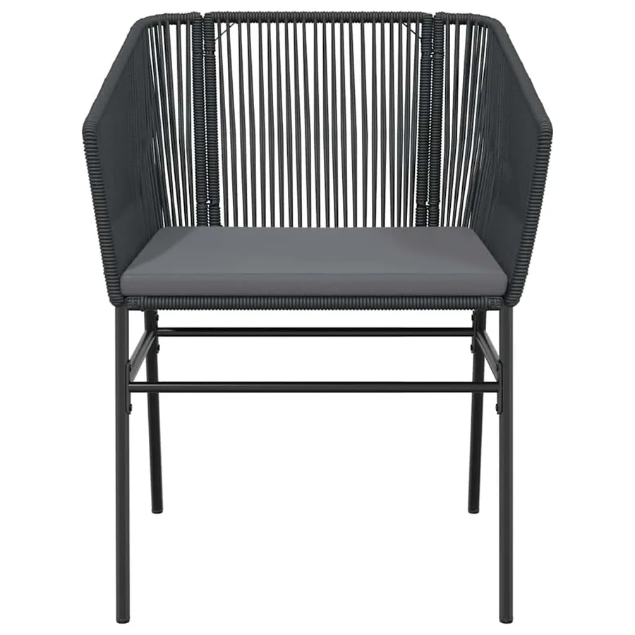 Ensemble à manger de jardin et coussins 5 pcs noir rotin verre - 7