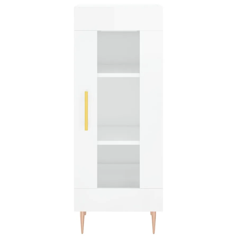 Buffet Blanc brillant 34,5x34x90 cm Bois d'ingénierie - 5