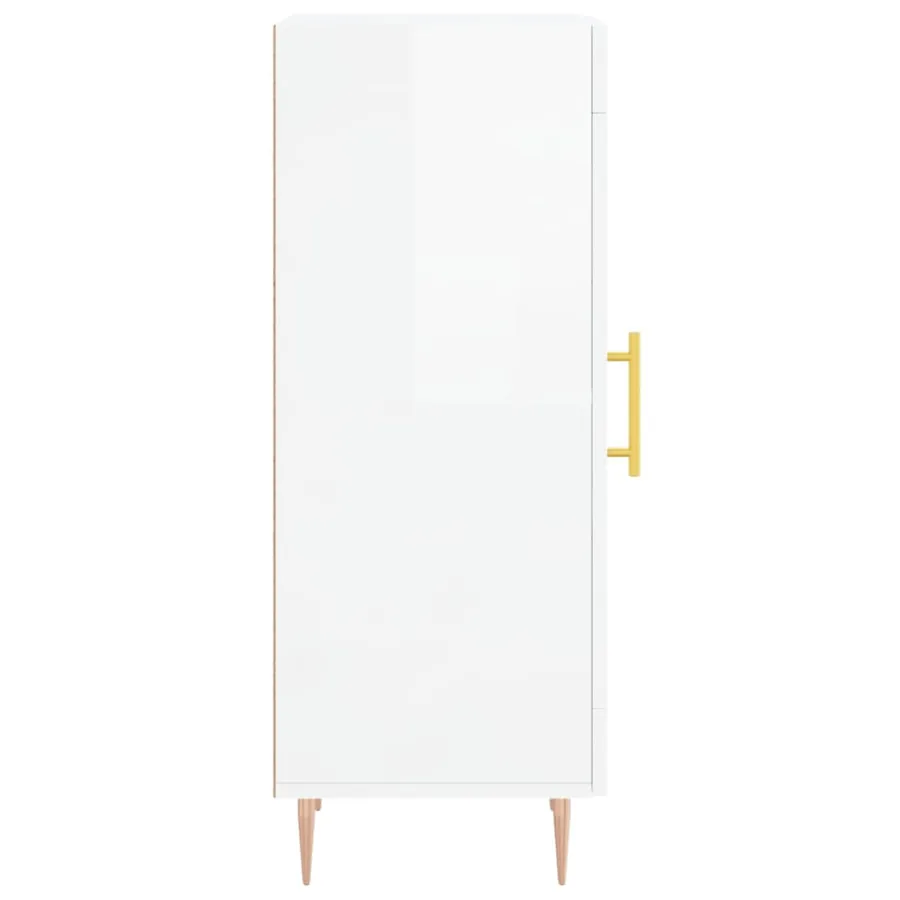 Buffet Blanc brillant 34,5x34x90 cm Bois d'ingénierie - 7
