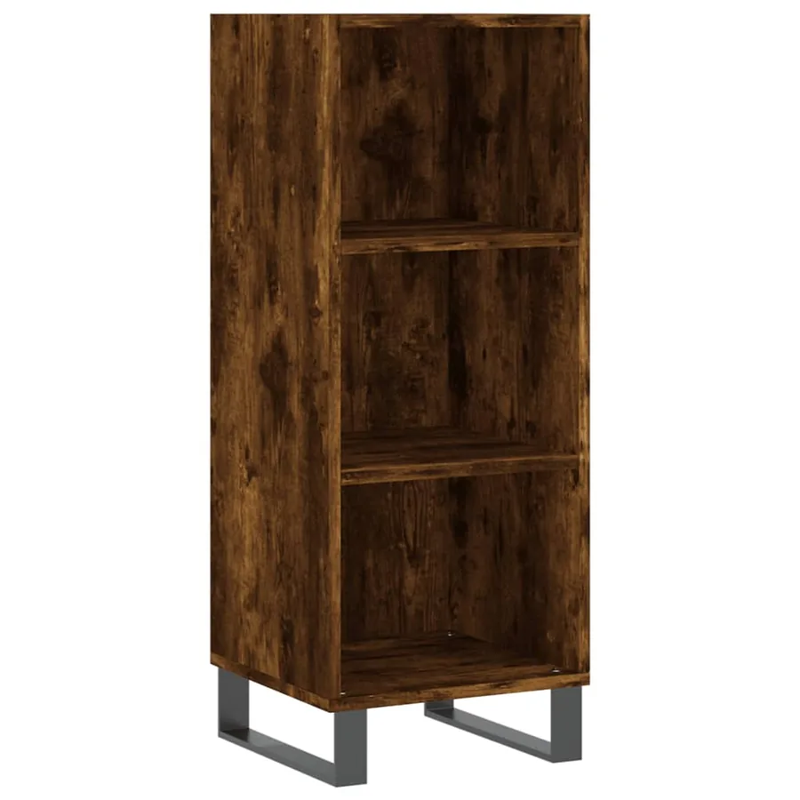 Buffet chêne fumé 34,5x32,5x90 cm bois d'ingénierie - 2