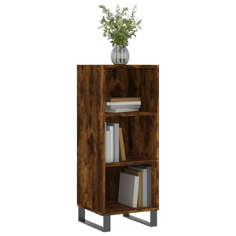 Buffet chêne fumé 34,5x32,5x90 cm bois d'ingénierie - 3
