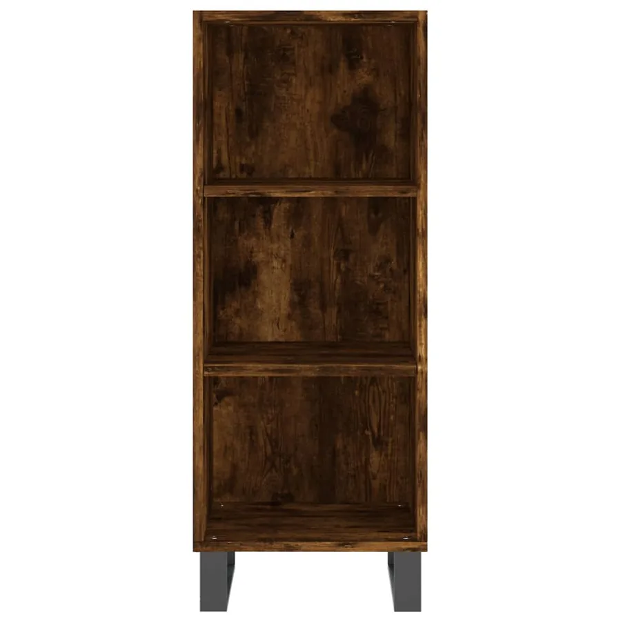 Buffet chêne fumé 34,5x32,5x90 cm bois d'ingénierie - 4