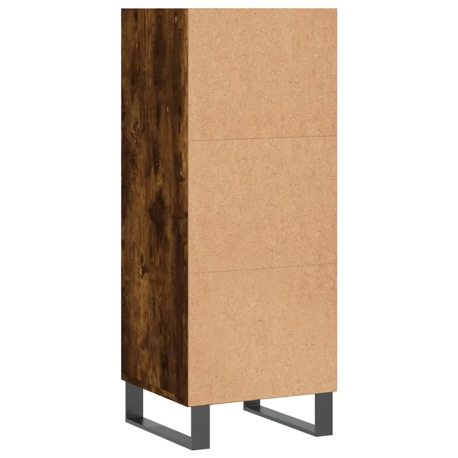 Buffet chêne fumé 34,5x32,5x90 cm bois d'ingénierie - 6