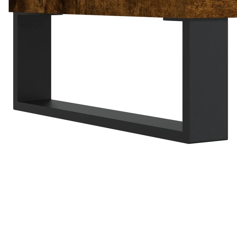 Buffet chêne fumé 34,5x32,5x90 cm bois d'ingénierie - 7