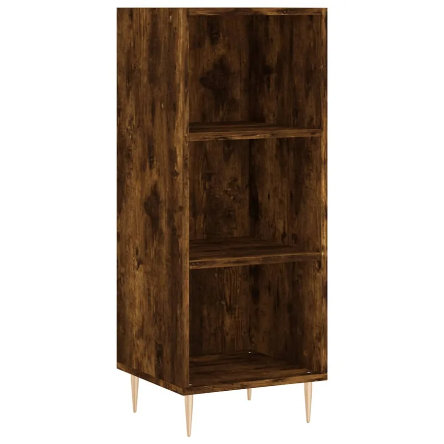Buffet chêne fumé 34,5x32,5x90 cm bois d'ingénierie - 2