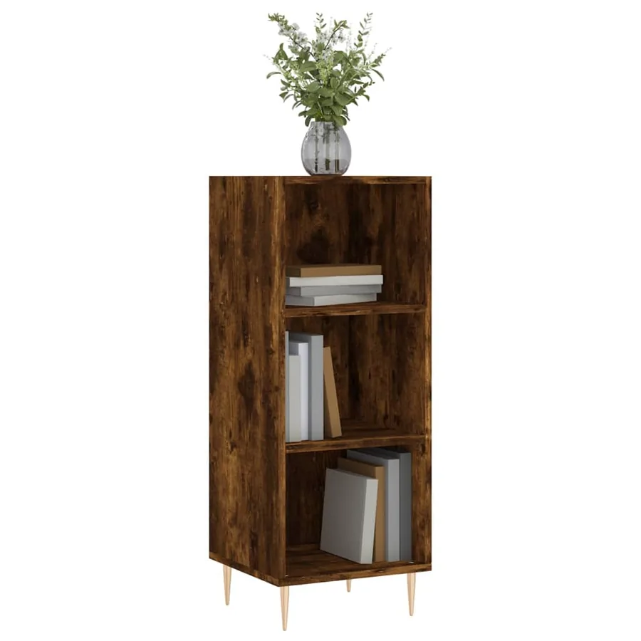 Buffet chêne fumé 34,5x32,5x90 cm bois d'ingénierie - 3